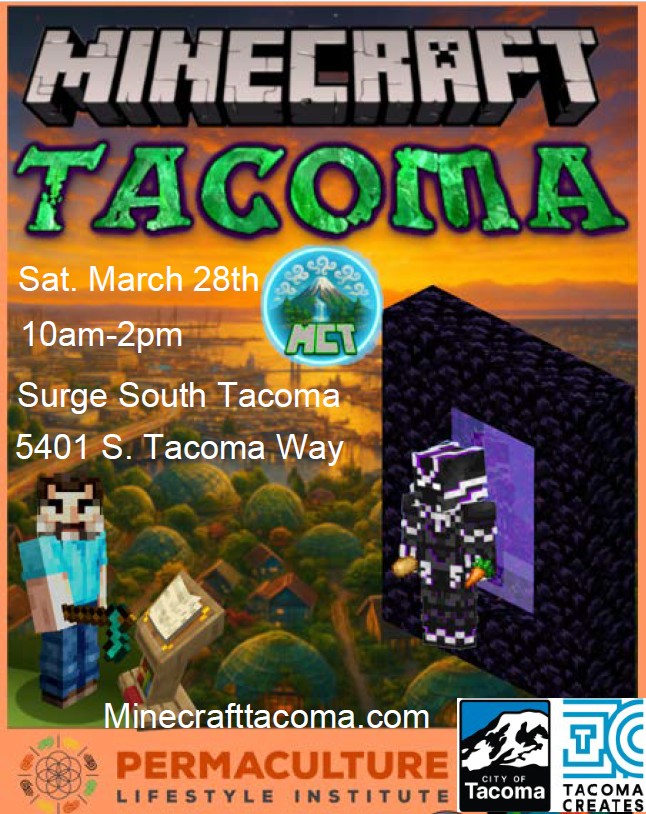 Minecraft Tacoma at Surge South Tacoma - Saturday March 28th, 10am-2pm